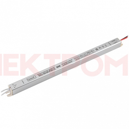 Светодиодный драйвер GDLI-SS-60-IP20-12 (330х18х18) Светодиодный драйвер GDLI-SS-60-IP20-12 (330х18х18)