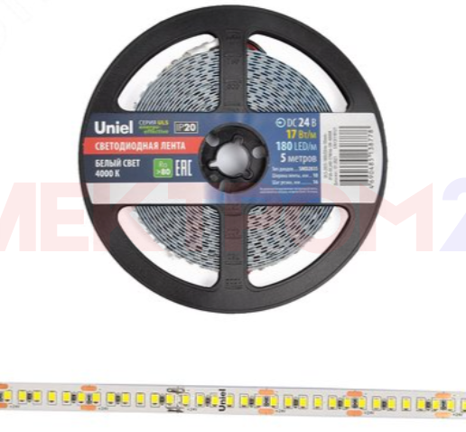 ULS-2835-180LED/m-10mm-IP20-DC24V-17W/m-5M-4000K Гибкая светодиодная лента на самоклеящейся основе. ULS-2835-180LED/m-10mm-IP20-DC24V-17W/m-5M-4000K Гибкая светодиодная лента на самоклеящейся основе.