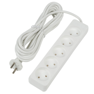 S-CU5-5 WHITE Удлинитель серии Ultra. шнур 5м.. 5 гнезд. 10A. б-з. Белый. TM Uniel