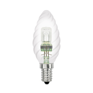 HCL-42/CL/E14 candle twisted. Лампа галогенная свечка витая/прозр