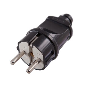 Вилка прямая с З/К черная 16А IP20 4240 IN HOME
