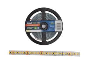 ULS-2835-180LED-m-10mm-IP20-DC24V-17W-m-5M-3000K Гибкая светодиодная лента на самоклеящейся основе. 