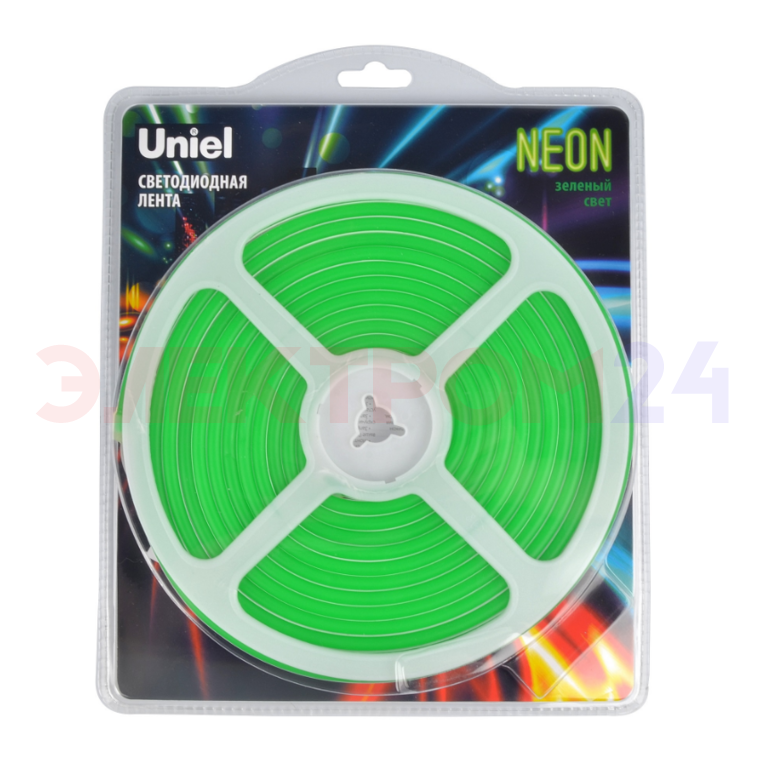 ULS-N01-2835-120LED/m-6mm-IP67-DC12V-9W/m-5M-GREEN Гибкая светодиодная лента. NEON. Катушка 5м. в бл ULS-N01-2835-120LED/m-6mm-IP67-DC12V-9W/m-5M-GREEN Гибкая светодиодная лента. NEON. Катушка 5м. в бл