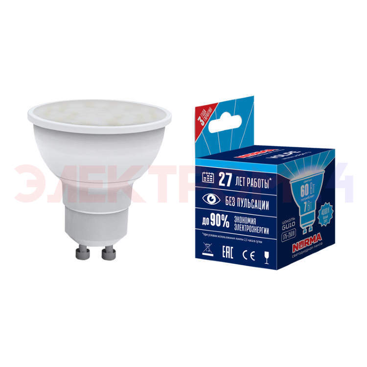 LED-JCDR-7W/NW/GU10/NR Лампа светодиодная. Форма "JCDR", матовая. Серия Norma. Белый свет (4000K) LED-JCDR-7W/NW/GU10/NR Лампа светодиодная. Форма "JCDR", матовая. Серия Norma. Белый свет (4000K)