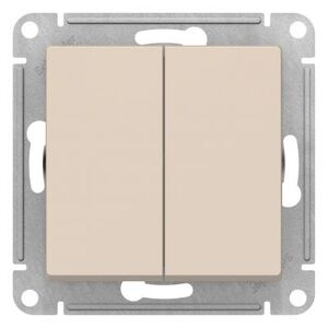 ATLASDESIGN 2-клавишный ПЕРЕКЛЮЧАТЕЛЬ, сх.6, 10АХ, механизм, БЕЖЕВЫЙ