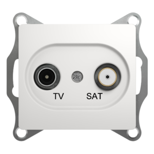 GLOSSA TV-SAT РОЗЕТКА проходная 4DB, механизм, БЕЛЫЙ