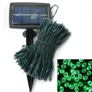 Гирлянда с/д "Green" на солнечной батарее (зеленая) 6В, 200Led, 22м, IP65