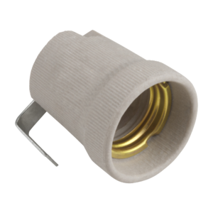 ULH-E27P-Ceramic Патрон керамический с держателем. Цоколь Е27