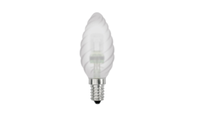 HCL-28/FR/E14 candle twisted. Лампа галогенная свечка витая матовая