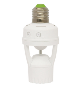 USN-R50 60W-360R-E27 WHITE Датчик движения ИК.под лампу Е27. 7м. 10сек. 5мин.. IP20. Белый. TM Uniel