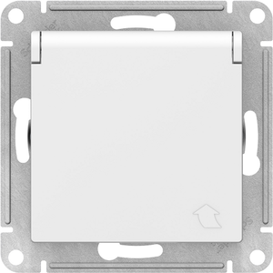 ATLASDESIGN РОЗЕТКА с заземл. со шторками с крышкой, 16А, IP20, механизм, БЕЛЫЙ