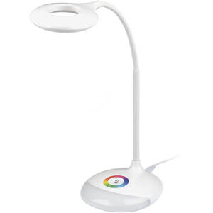 TLD-535 White/LED/250Lm/5500K/Dimmer Св/ник наст/ный с ночником RGB 4W. С аккум (Белый) Uniel