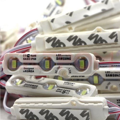 Чип с/д модуль SAMSUNG чип 1.5Вт, DC12В 3LED White IP68 Чип с/д модуль SAMSUNG чип 1.5Вт, DC12В 3LED White IP68