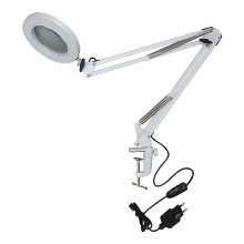 TLD-568 White/LED/300Lm/2700-5500K/Dimmer/X5 Светильник настольный c увеличительным стеклом, 5-x