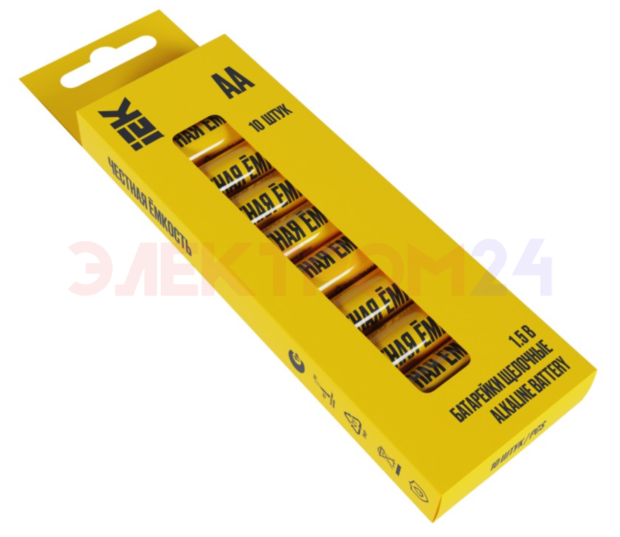 Батарейка щелочная Alkaline LR06/AA (10шт/бокс) IEK Батарейка щелочная Alkaline LR06/AA (10шт/бокс) IEK