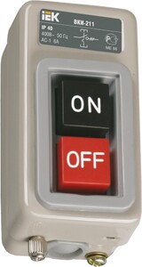 Выключатель кнопочный ВКИ-211  6А IP40 230/400В IEK