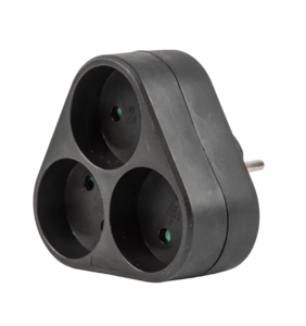 S-ES3-16F BLACK Разветвитель сетевой, б/з, 3гн, 16А, 3500Вт Черный. TM Uniel