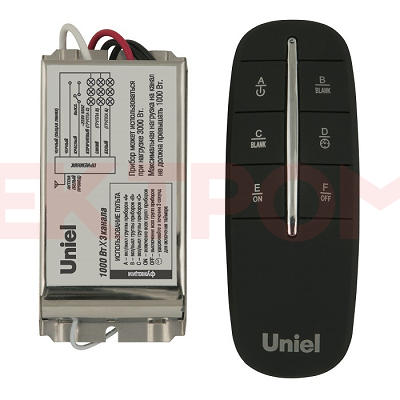 UCH-P004-G3-1000W-30M Пульт управления светом, три канала. 3 приемных устройства в комплекте. Блисте UCH-P004-G3-1000W-30M Пульт управления светом, три канала. 3 приемных устройства в комплекте. Блисте