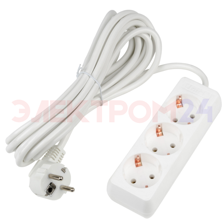 S-GCU3-5 WHITE Удлинитель серии Ultra. шнур 5м.. 3 гнезда. 16A. с-з. Белый. TM Uniel S-GCU3-5 WHITE Удлинитель серии Ultra. шнур 5м.. 3 гнезда. 16A. с-з. Белый. TM Uniel