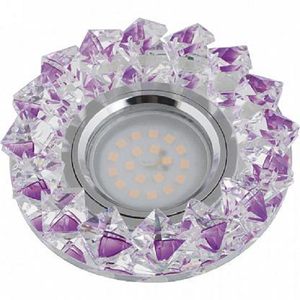 DLS-P117 GU5.3 CHROME/PURPLE Светильник декоративный встраиваемый ТМ "Fametto", серия "Peonia". Без 