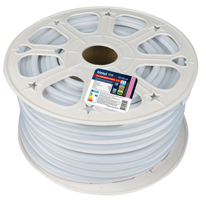 Светодиодная гибкая герметичная лента NEON-2835-120LED/m-8mm-IP67-220V-8W/m Розовый свет.