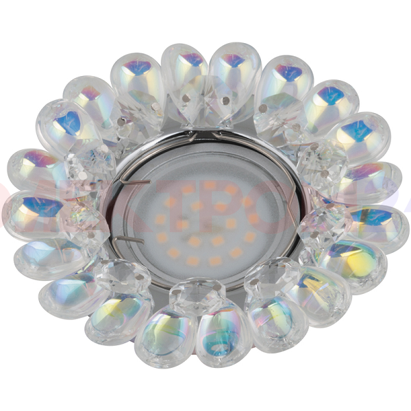 DLS-P119 GU5.3 CHROME/RAINBOW Светильник декоративный встраиваемый ТМ "Fametto", серия "Peonia". Без DLS-P119 GU5.3 CHROME/RAINBOW Светильник декоративный встраиваемый ТМ "Fametto", серия "Peonia". Без