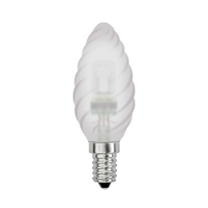 HCL-42/FR/E14 candle twisted. Лампа галогенная свечка витая матовая