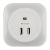 DTL-321 White/Sensor/2USB Светильник ночник с фотосенсором (день-ночь). 2USB. Белый. ТМ Uniel