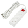 S-CU3-3B WHITE Удлинитель серии Ultra. шнур 3м.. 3 гнезда. 10A. б-з. Белый. TM Uniel