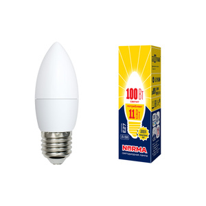 LED-C37-11W/WW/E27/FR/NR Лампа светодиодная. Форма "свеча", матовая. Серия Norma 3000K