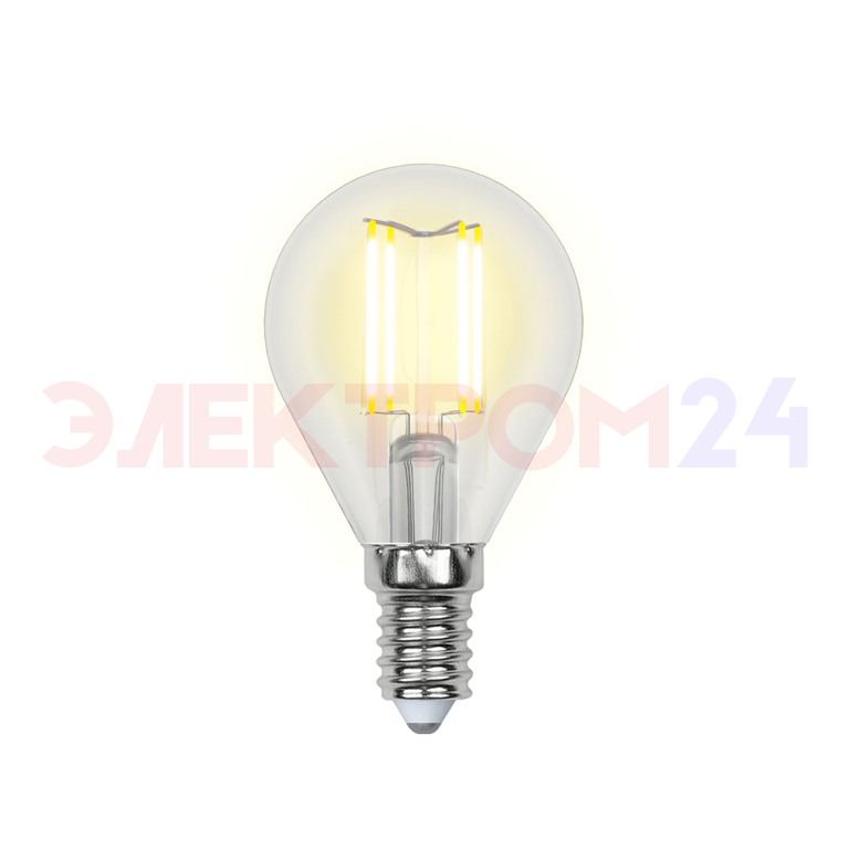 LED-G45-6W/NW/E14/CL PLS02WH Лампа светодиодная. Форма "шар", прозрачная. Серия Sky. 4000K Uniel LED-G45-6W/NW/E14/CL PLS02WH Лампа светодиодная. Форма "шар", прозрачная. Серия Sky. 4000K Uniel