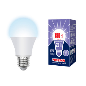 LED-A65-20W/DW/E27/FR/NR Лампа светодиодная Форма "A", матовая. Серия Norma. 6500K
