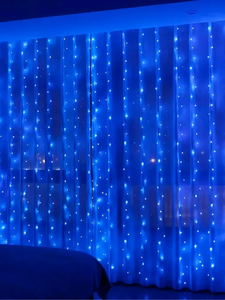 Гирлянда ШТОРА 3х3м СИНИЙ 600led 8 режимов