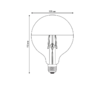 LED-G125-4W-4000K-E27-CL MIRROR-CHROME PLS02WH Лампа светодиодная. Форма шар. прозрачная колба с зер