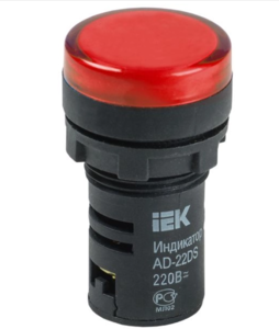 Лампа AD22DS(LED) матрица D22мм красный 230В-КЭАЗ