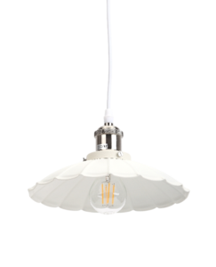 Подвес PL3 WH/SN  ЭРА металл, E27, max 40W, d245 мм, шагрень белый/сатин никель