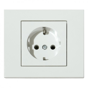 Мех. Розетки с заземлением  RS1 16-171-1-1 (белая)