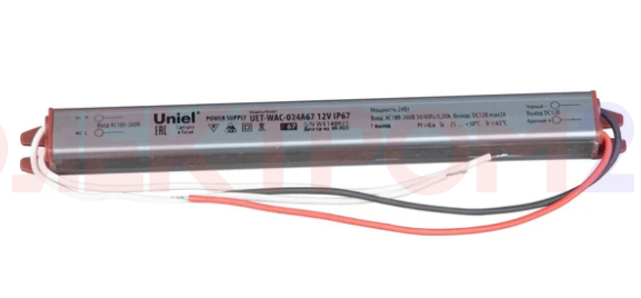 UET-WAC-036A67 12V IP67 Блок питания ультратонкий, 36Вт. Металлический корпус. TM Uniel UET-WAC-036A67 12V IP67 Блок питания ультратонкий, 36Вт. Металлический корпус. TM Uniel