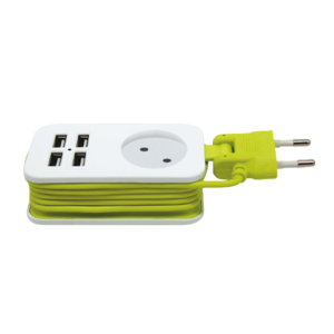 Удлинитель TRAVEL 1,5м 1 гнездо б/з 2USB(1.1A) 
