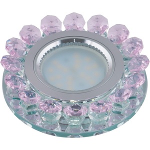 DLS-L102 GU5.3 CHROME/PINK Светильник декоративный встраиваемый, серия Luciole. Без лампы, цоколь GU