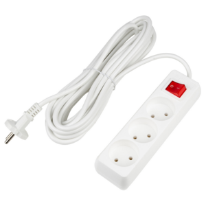 S-CU3-7B WHITE Удлинитель серии Ultra. шнур 7м.. 3 гнезда. 10A. б-з. Белый. TM Uniel