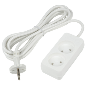 S-CU2-5 WHITE Удлинитель серии Ultra. шнур 5м.. 2 гнезда. 10A. б-з. Белый. TM Uniel