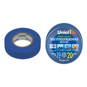 UIT-135P 20/19/01 BLU Изоляционная лента Uniel 20м, 19мм, 0,135мм, 1шт, цвет Синий
