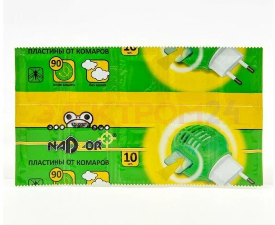 Пластины от комаров NADZOR 10шт в уп Пластины от комаров NADZOR 10шт в уп