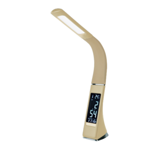 TLD-542 Cream/LED/300Lm/5000K/Dimmer Светильник настольный c часами, календарем, термометром, 5W. 
