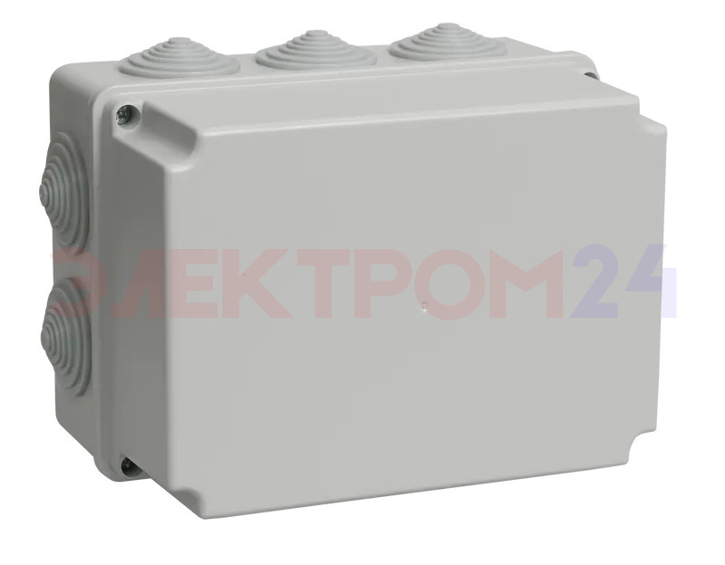 Коробка распаячная КМ41246 для открытой проводки 190х140х120мм IP55 (RAL 7035, 10 гермовводов) IEK Коробка распаячная КМ41246 для открытой проводки 190х140х120мм IP55 (RAL 7035, 10 гермовводов) IEK