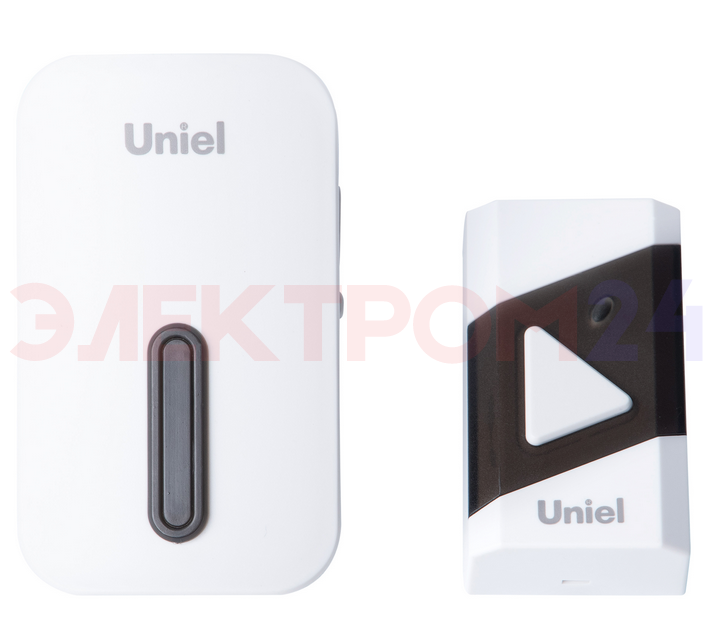 UDB-095W-R1T1-38S-BL-WH Звонок электронный. 220В. Радиус действия 150 м. Черный с белым. ТМ Uniel UDB-095W-R1T1-38S-BL-WH Звонок электронный. 220В. Радиус действия 150 м. Черный с белым. ТМ Uniel
