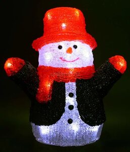 14-047, Светодиодная фигура "Снеговик" 27см, 24led, 220/24V., белый