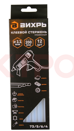 Клеевой стержень 11х200мм, 12шт. Вихрь Клеевой стержень 11х200мм, 12шт. Вихрь