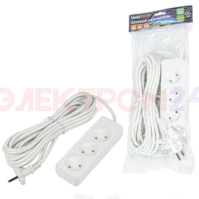 S-CU3-1.5 WHITE Удлинитель серии Ultra. шнур 1.5м.. 3 гнезда. 10A. б-з. Белый. TM Uniel S-CU3-1.5 WHITE Удлинитель серии Ultra. шнур 1.5м.. 3 гнезда. 10A. б-з. Белый. TM Uniel